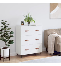 Commode blanc 69,5 x 34 x 90 cm bois d'ingénierie