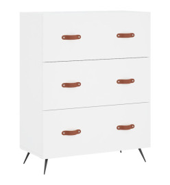 Commode blanc 69,5 x 34 x 90 cm bois d'ingénierie