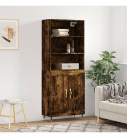 Buffet haut Chêne fumé 69,5x34x180 cm Bois d'ingénierie