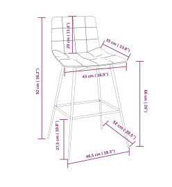 Tabouret de bar Marron Velours