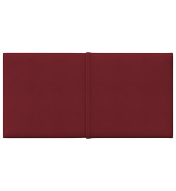 Panneaux muraux 12 pcs Rouge bordeaux 30x15 cm Tissu 0,54 m²