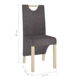 Chaises à manger lot de 2 taupe tissu