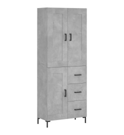 Buffet haut Gris béton 69,5x34x180 cm Bois d'ingénierie
