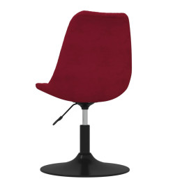 Chaises à dîner pivotantes 4 pcs Rouge bordeaux Velours