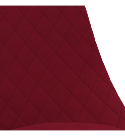 Chaises à dîner pivotantes 4 pcs Rouge bordeaux Velours