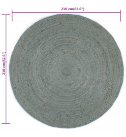 Tapis fait à la main Jute Rond 210 cm Vert olive