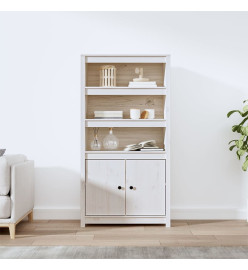Buffet haut Blanc 80x35x154 cm Bois massif de pin