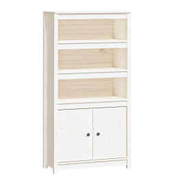 Buffet haut Blanc 80x35x154 cm Bois massif de pin