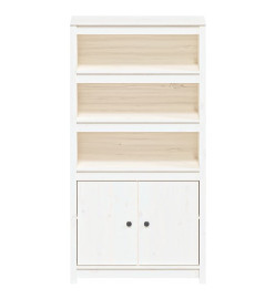 Buffet haut Blanc 80x35x154 cm Bois massif de pin