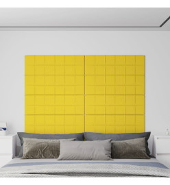 Panneaux muraux 12 pcs Jaune clair 90x30 cm Tissu 3,24 m²