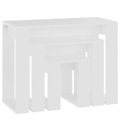 Tables gigognes 3 pcs Blanc Bois d'ingénierie