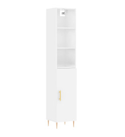 Buffet haut Blanc 34,5x34x180 cm Bois d'ingénierie