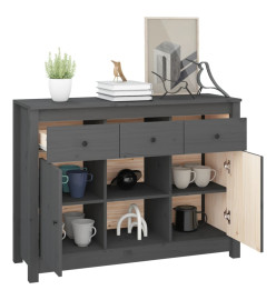Buffet Gris 100x35x74,5 cm Bois massif de pin