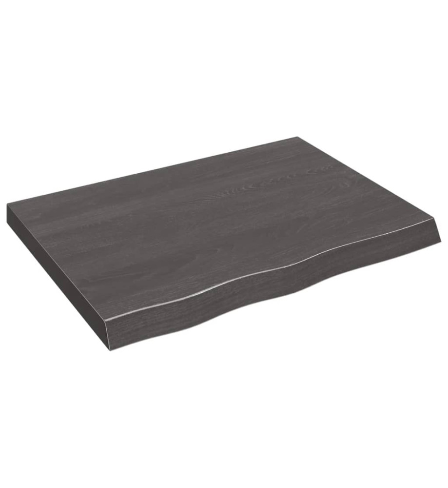 Étagère murale gris foncé 80x60x6 cm bois chêne massif traité