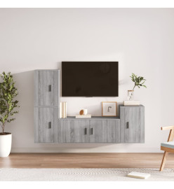 Ensemble de meubles TV 4 pcs Sonoma gris Bois d'ingénierie