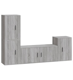 Ensemble de meubles TV 4 pcs Sonoma gris Bois d'ingénierie