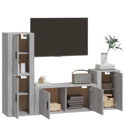 Ensemble de meubles TV 4 pcs Sonoma gris Bois d'ingénierie