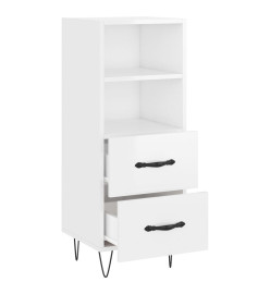 Buffet Blanc brillant 34,5x34x90 cm Bois d'ingénierie