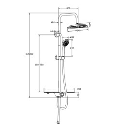 SCHÜTTE Ensemble douche au-dessus de tête AQUASTAR anthracite-chrome