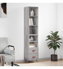 Buffet haut Sonoma gris 34,5x34x180 cm Bois d'ingénierie
