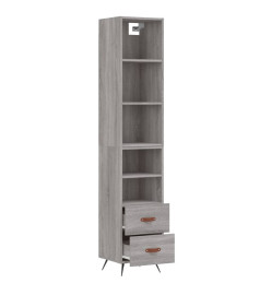 Buffet haut Sonoma gris 34,5x34x180 cm Bois d'ingénierie