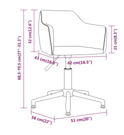 Chaises pivotantes à manger lot de 2 Vert clair Velours