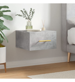 Table de chevet murale gris béton 35x35x20 cm
