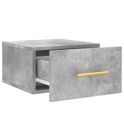 Table de chevet murale gris béton 35x35x20 cm