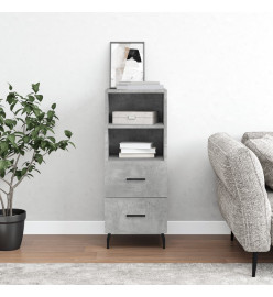 Buffet Gris béton 34,5x34x90 cm Bois d'ingénierie