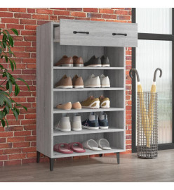 Armoire à chaussures Sonoma gris 60x35x105 cm Bois d'ingénierie