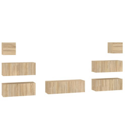 Ensemble de meubles TV 7 pcs Chêne sonoma Bois d'ingénierie