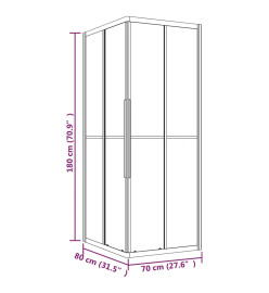 Cabine de douche à rayures ESG 80x70x180 cm Noir