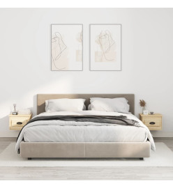 Tables de chevet murales 2 pcs chêne sonoma 41,5x36x28 cm