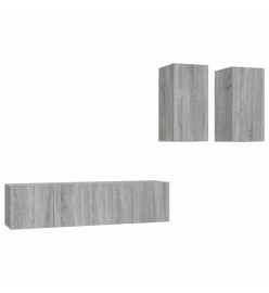 Ensemble de meubles TV 4 pcs Sonoma gris Bois d'ingénierie