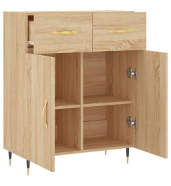 Buffet chêne sonoma 69,5x34x90 cm bois d'ingénierie