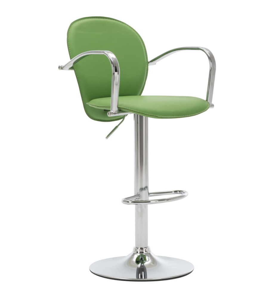 Tabouret de bar avec accoudoir Vert Similicuir