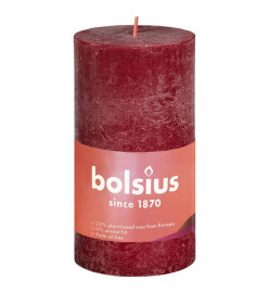 Bolsius Bougies pilier rustiques Shine 8 pcs 100x50 mm Rouge velours