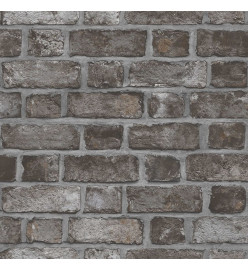 Homestyle Papier peint Brick Wall Noir et gris