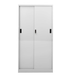 Armoire à bureau porte coulissante Gris clair 90x40x180cm Acier