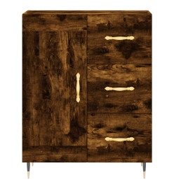 Buffet haut Chêne fumé 69,5x34x180 cm Bois d'ingénierie