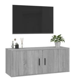 Meuble TV mural Sonoma gris 100x34,5x40 cm