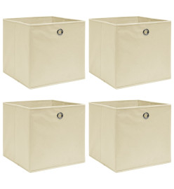 Boîtes de rangement 4 pcs Crème 32x32x32 cm Tissu