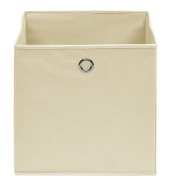 Boîtes de rangement 4 pcs Crème 32x32x32 cm Tissu