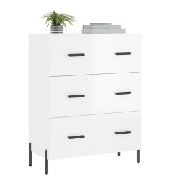 Buffet Blanc brillant 69,5x34x90 cm Bois d'ingénierie