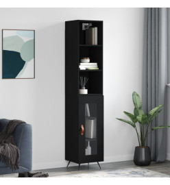 Buffet haut Noir 34,5x34x180 cm Bois d'ingénierie