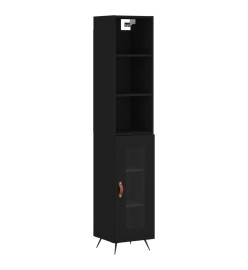 Buffet haut Noir 34,5x34x180 cm Bois d'ingénierie