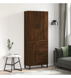 Buffet haut Chêne marron 69,5x34x180 cm Bois d'ingénierie