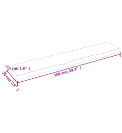 Étagère murale gris foncé 100x20x4 cm bois chêne massif traité