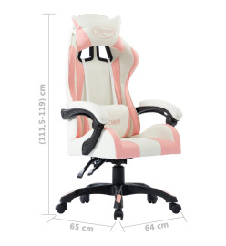 Fauteuil de jeux vidéo Rose Similicuir