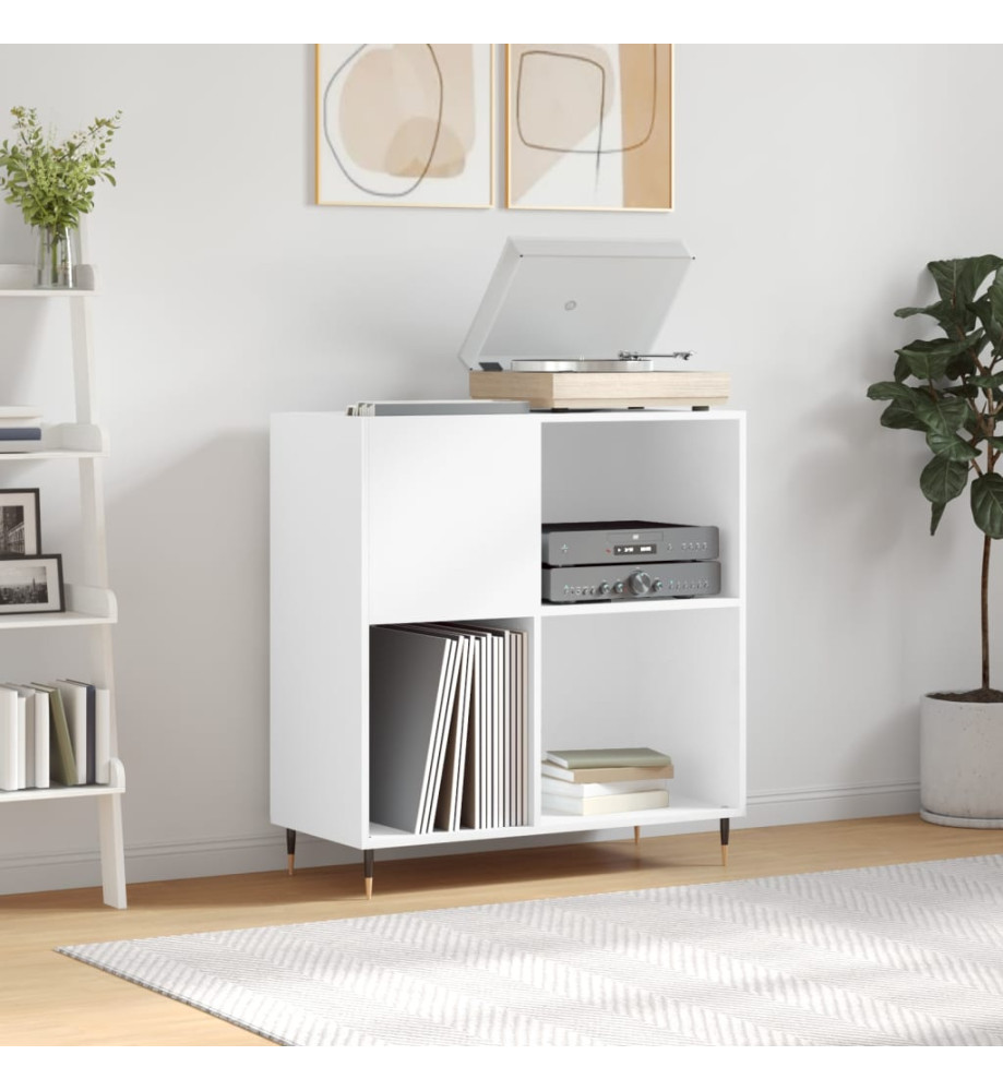 Armoire à disques blanc 84,5x38x89 cm bois d'ingénierie Armoire à disques blanc 84,5x38x89 cm bois d'ingénierie
